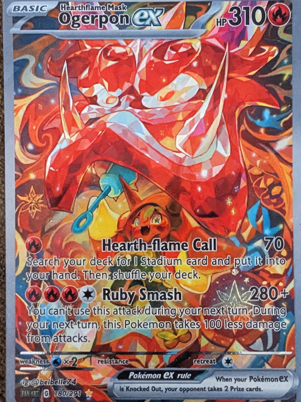Ogerpon ex Full Art Collectible Card (Red)